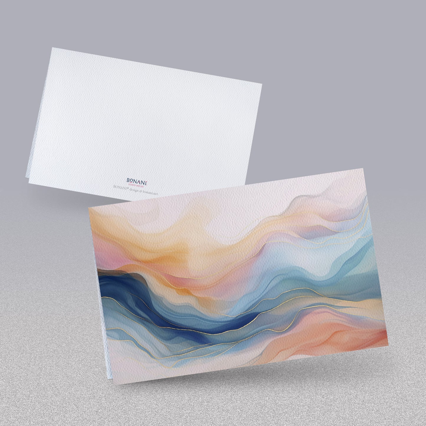 BONANI Grußkarte 10 "Goldader", 17 x 11 cm, Klappkarte inkl. Umschlag