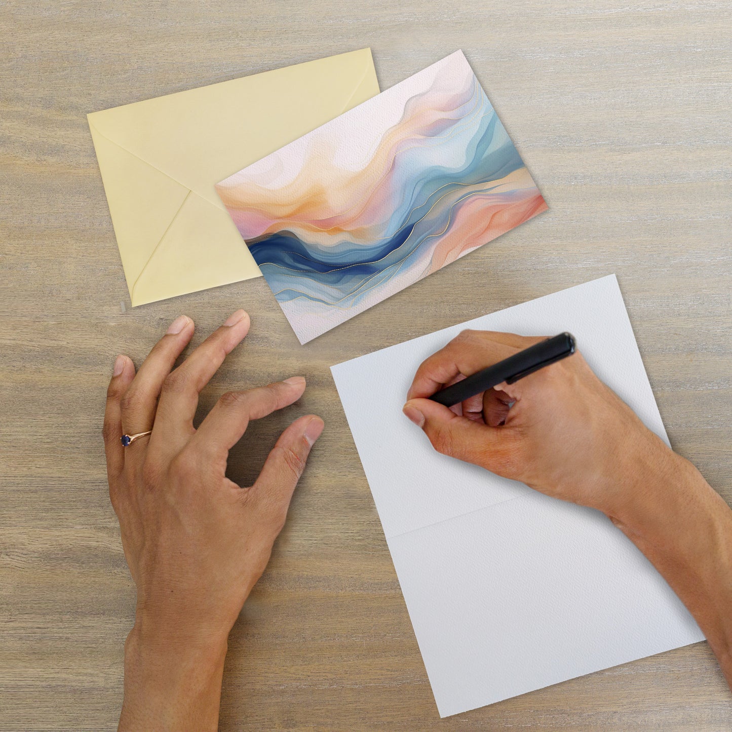 BONANI Grußkarte 10 "Goldader", 17 x 11 cm, Klappkarte inkl. Umschlag