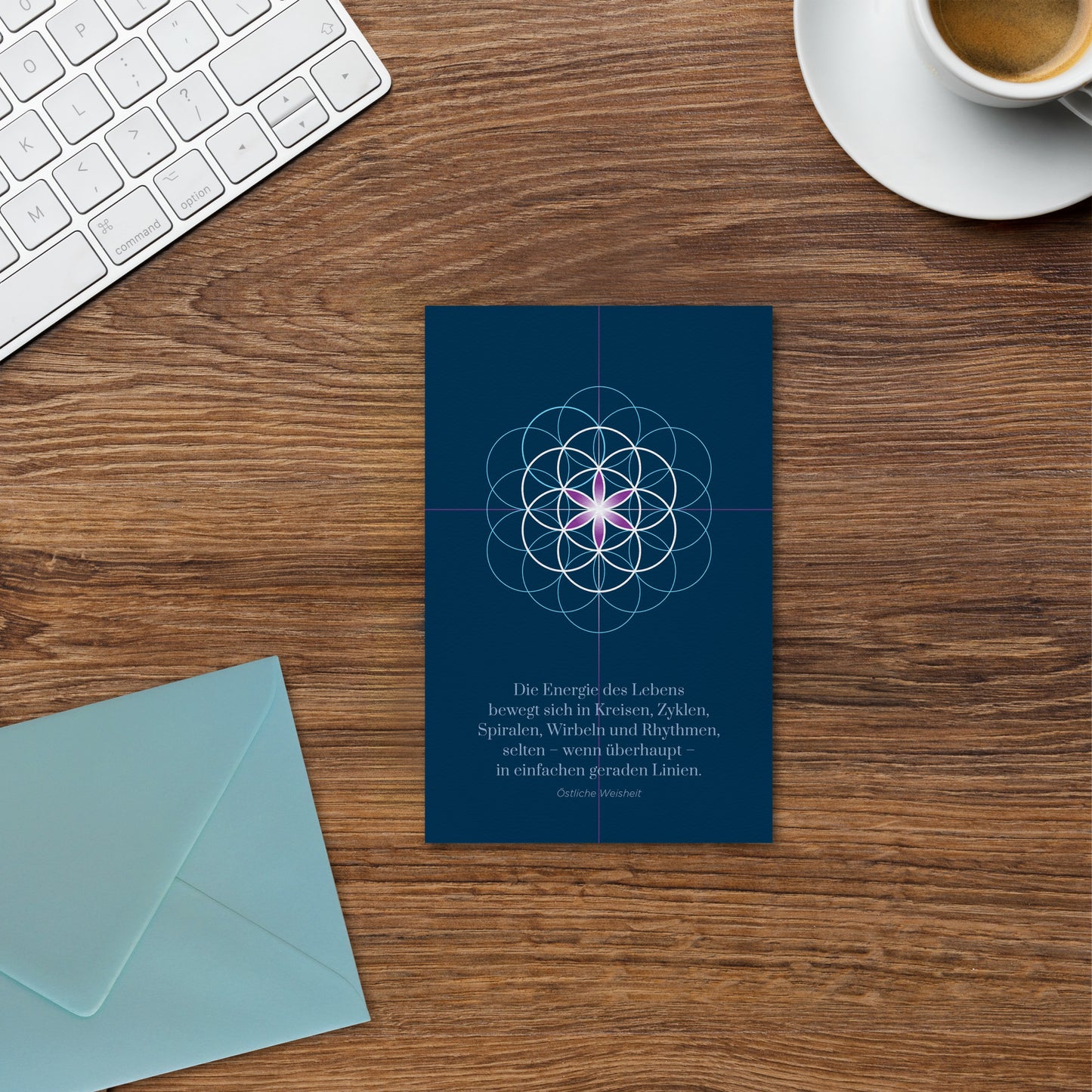 4er Grußkartenset "Blume des Lebens" inkl. Umschläge, Symbol der heiligen Geometrie