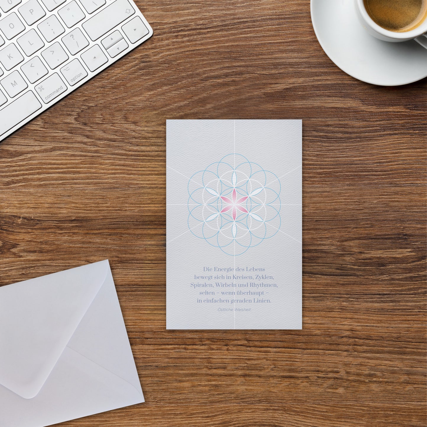 4er Grußkartenset "Blume des Lebens" inkl. Umschläge, Symbol der heiligen Geometrie