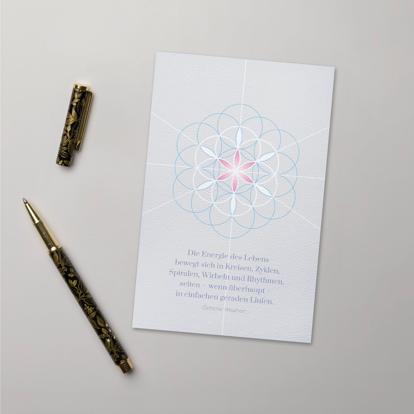 4er Grußkartenset "Blume des Lebens" inkl. Umschläge, Symbol der heiligen Geometrie