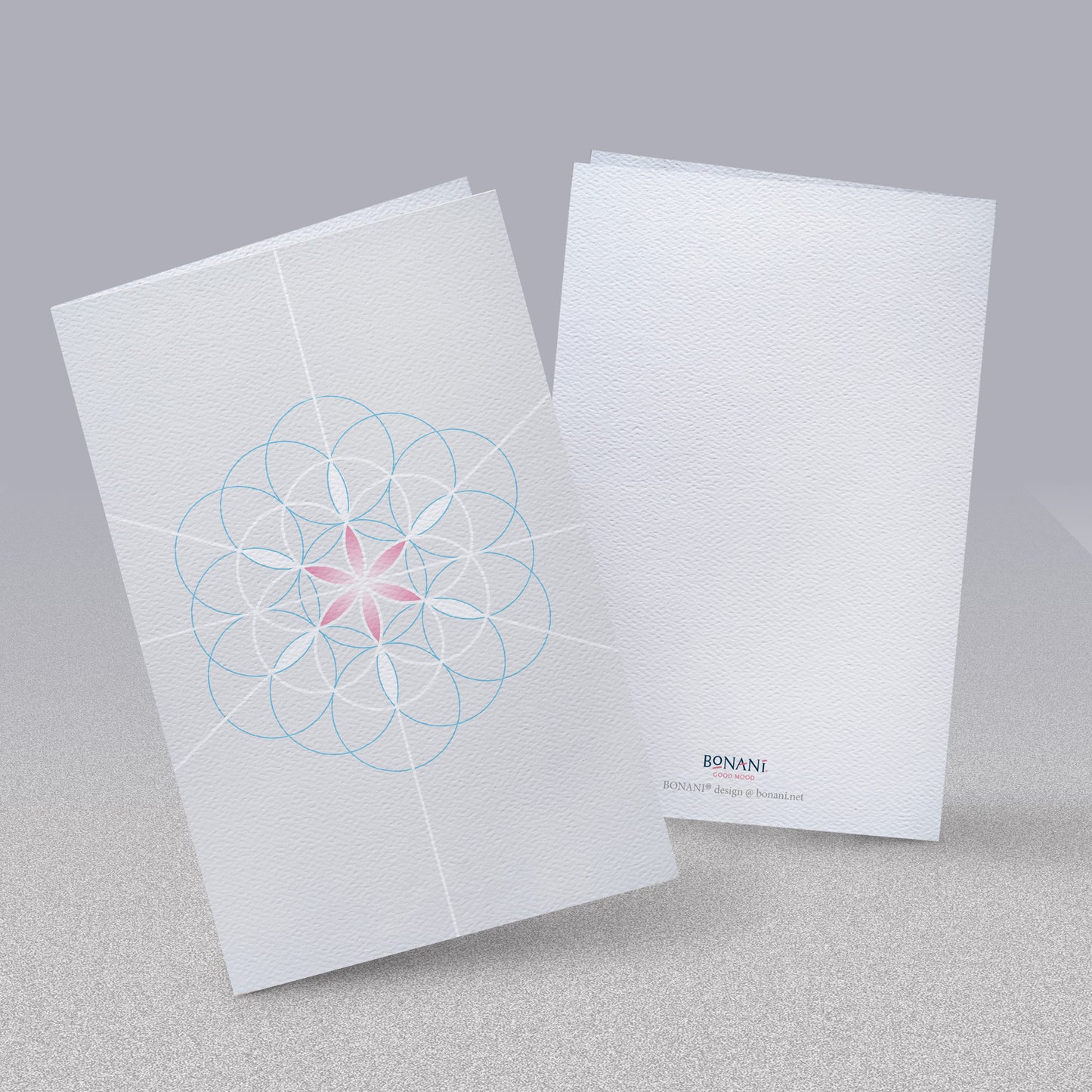 4er Grußkartenset "Blume des Lebens" inkl. Umschläge, Symbol der heiligen Geometrie