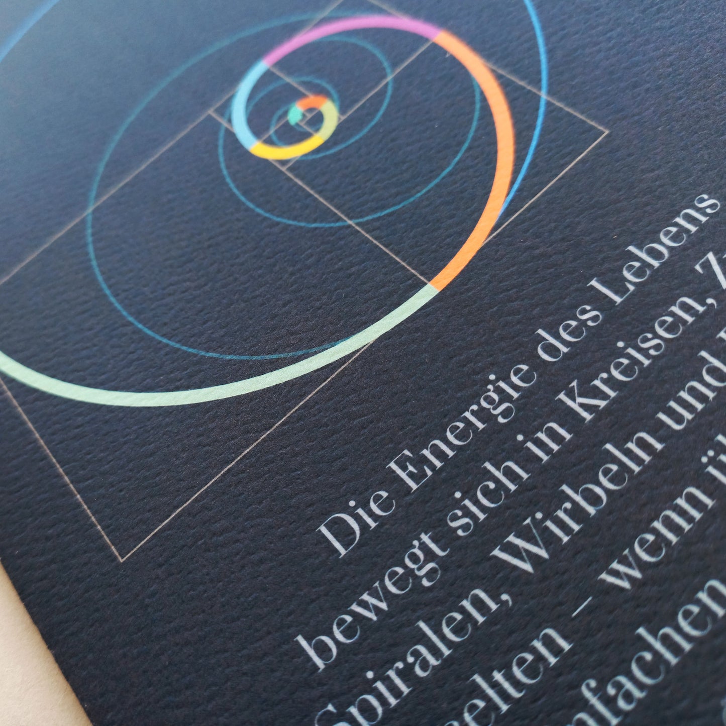 BONANI Grußkarte 04 "Fibonacci", heilige Geometrie, mit Spruch, 11 x 17 cm, Klappkarte inkl. Umschlag