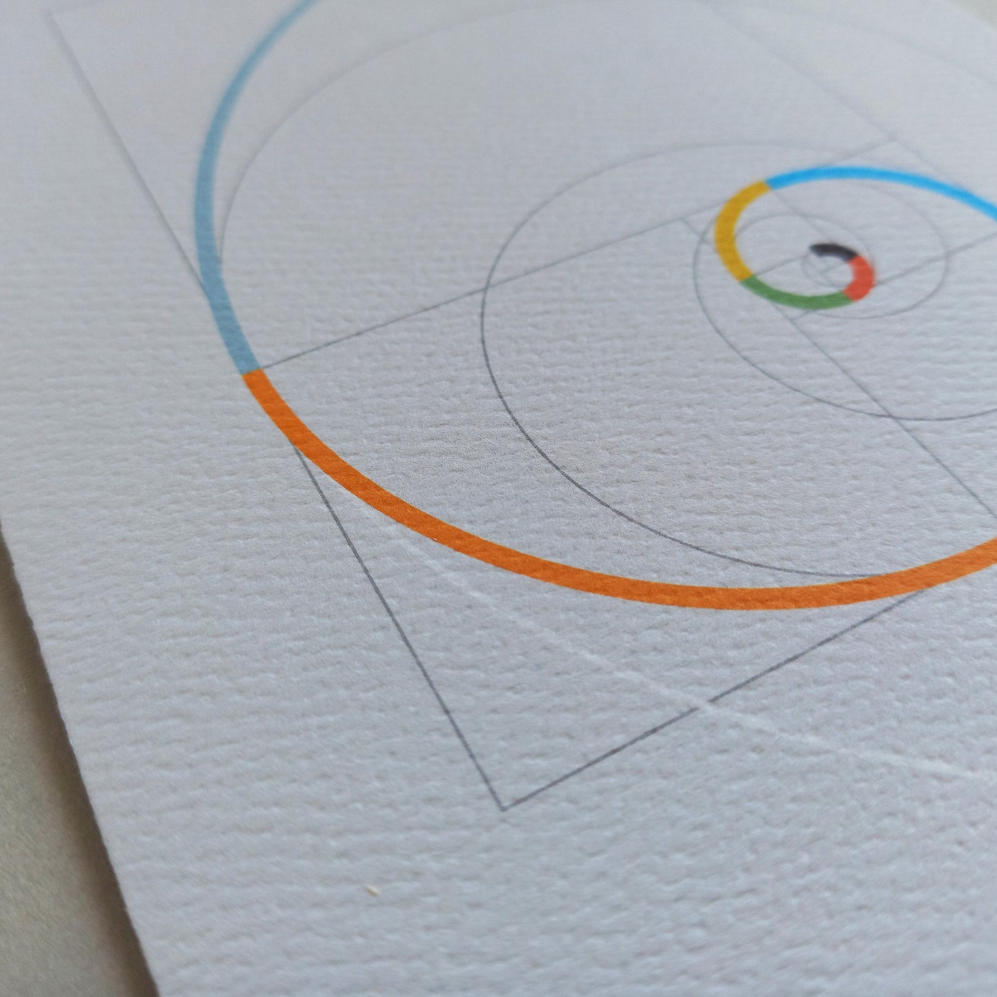 BONANI Grußkarte 01 "Fibonacci", heilige Geometrie, 11 x 17 cm, Klappkarte inkl. Umschlag - BONANI Design Schreibwaren