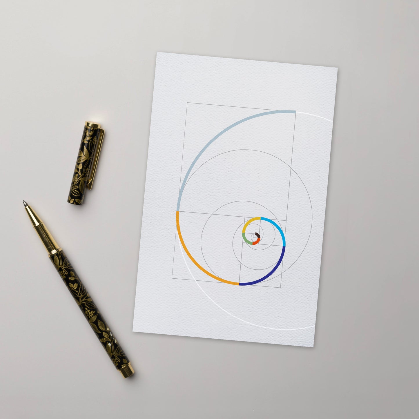 BONANI Grußkarte 01 "Fibonacci", hell, 11 x 17 cm, Klappkarte