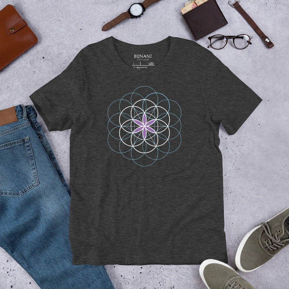 Unisex-T-Shirt "Blume des Lebens", Symbol der heiligen Geometrie