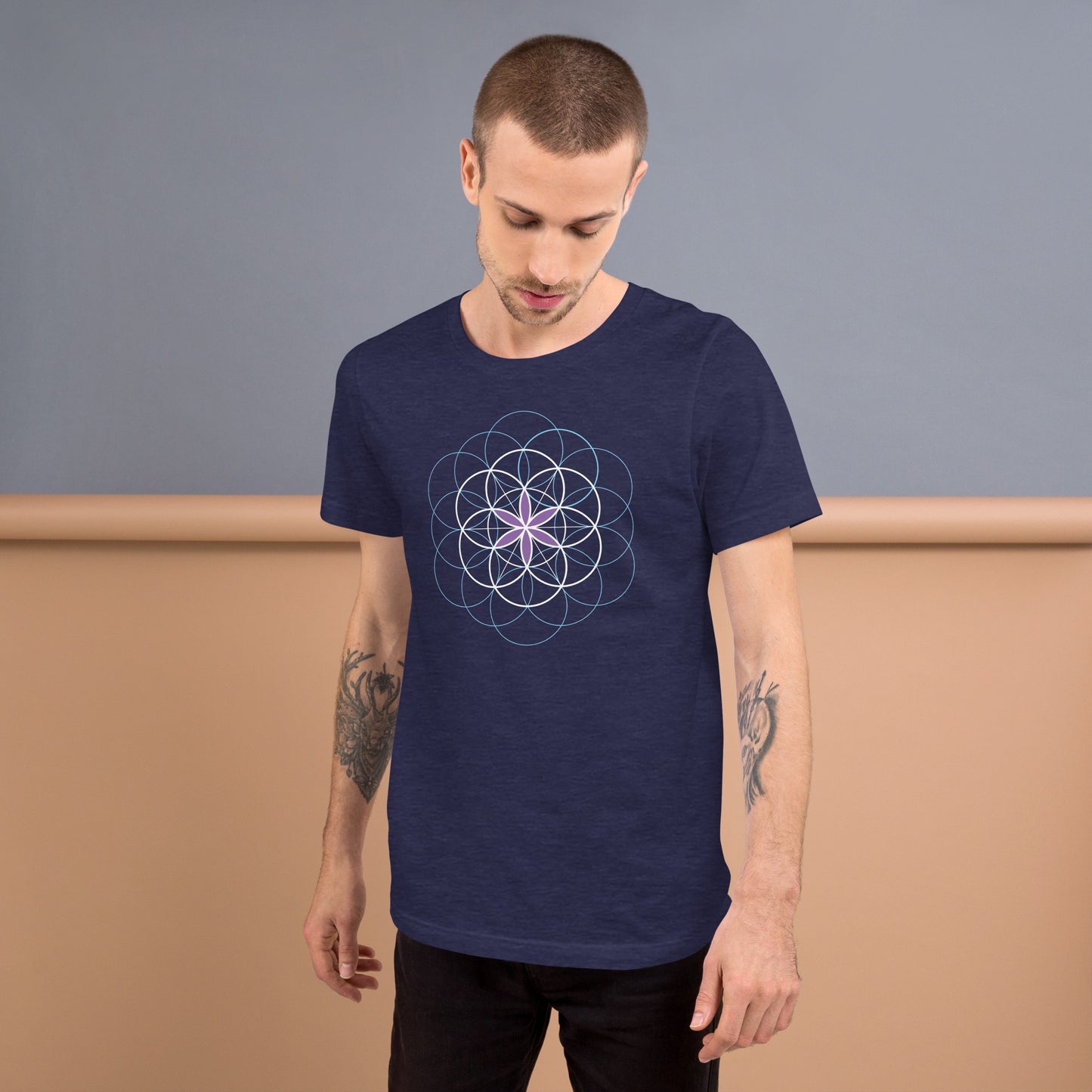 Unisex-T-Shirt "Blume des Lebens", Symbol der heiligen Geometrie