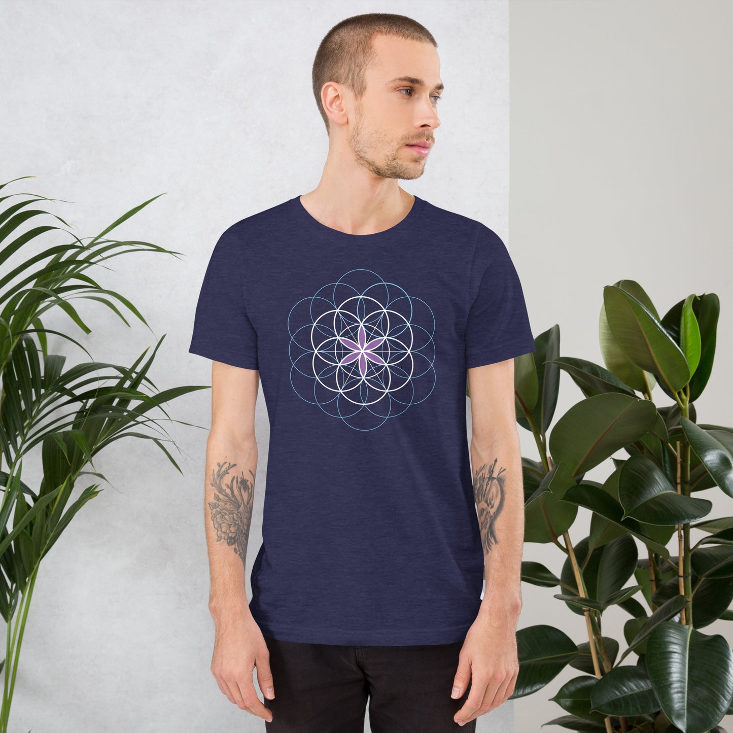 Unisex-T-Shirt "Blume des Lebens", Symbol der heiligen Geometrie