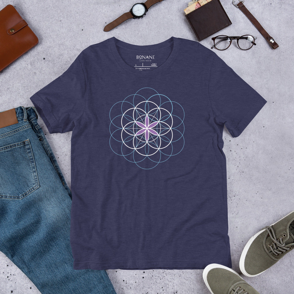 Unisex-T-Shirt "Blume des Lebens", Symbol der heiligen Geometrie