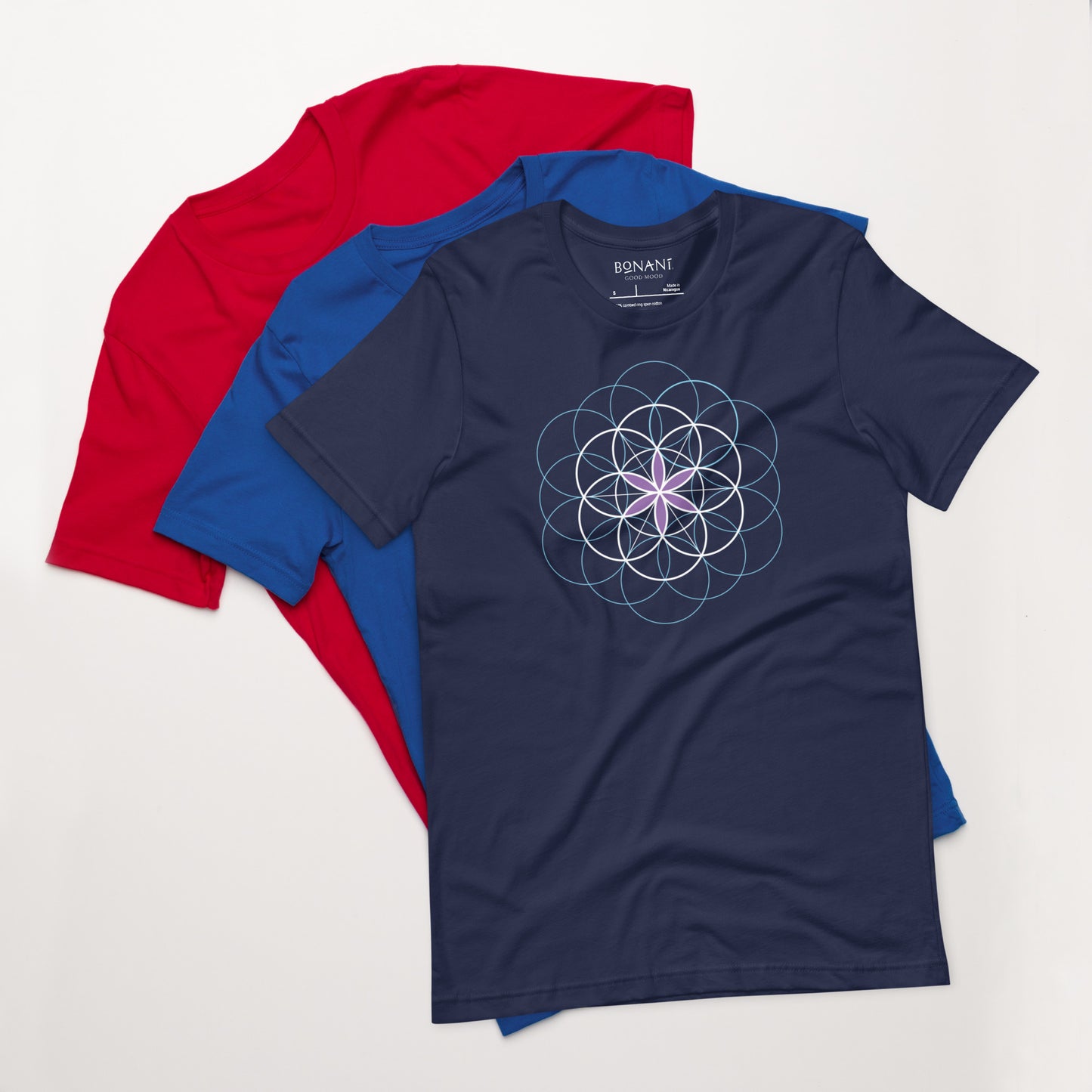 Unisex-T-Shirt "Blume des Lebens", Symbol der heiligen Geometrie