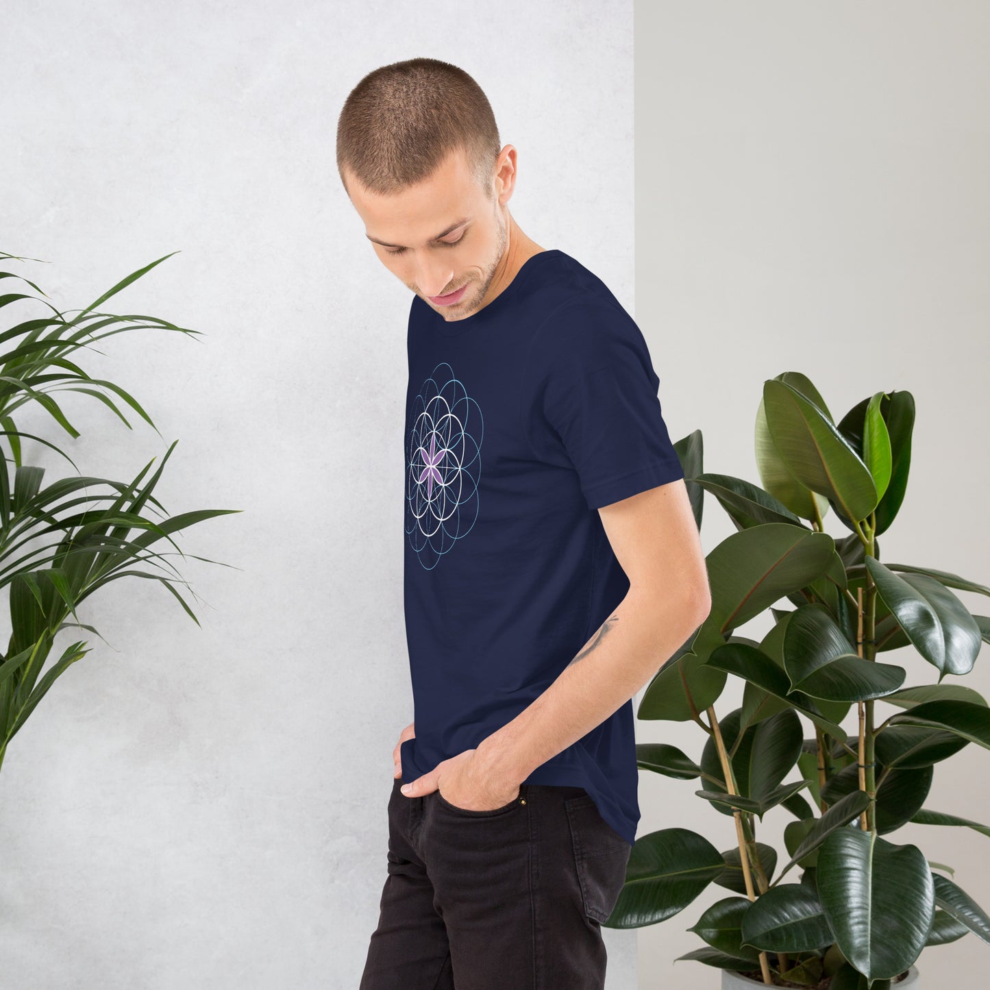 Unisex-T-Shirt "Blume des Lebens", Symbol der heiligen Geometrie