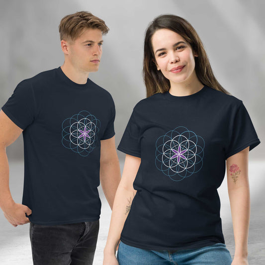 Unisex - T-Shirt "Blume des Lebens", Symbol der heiligen Geometrie - BONANI Design T-Shirt