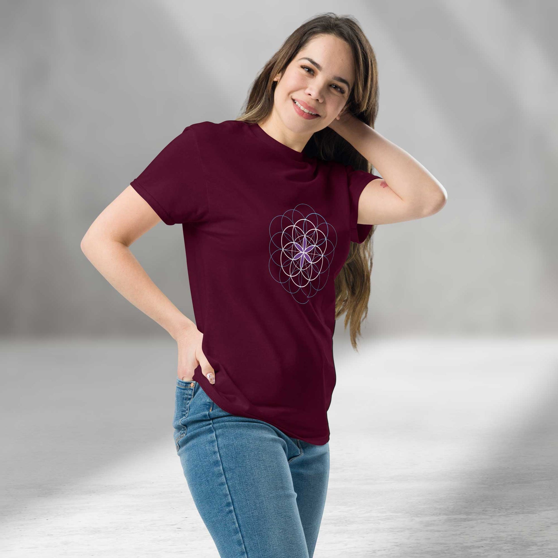 Unisex - T-Shirt "Blume des Lebens", Symbol der heiligen Geometrie - BONANI Design T-Shirt