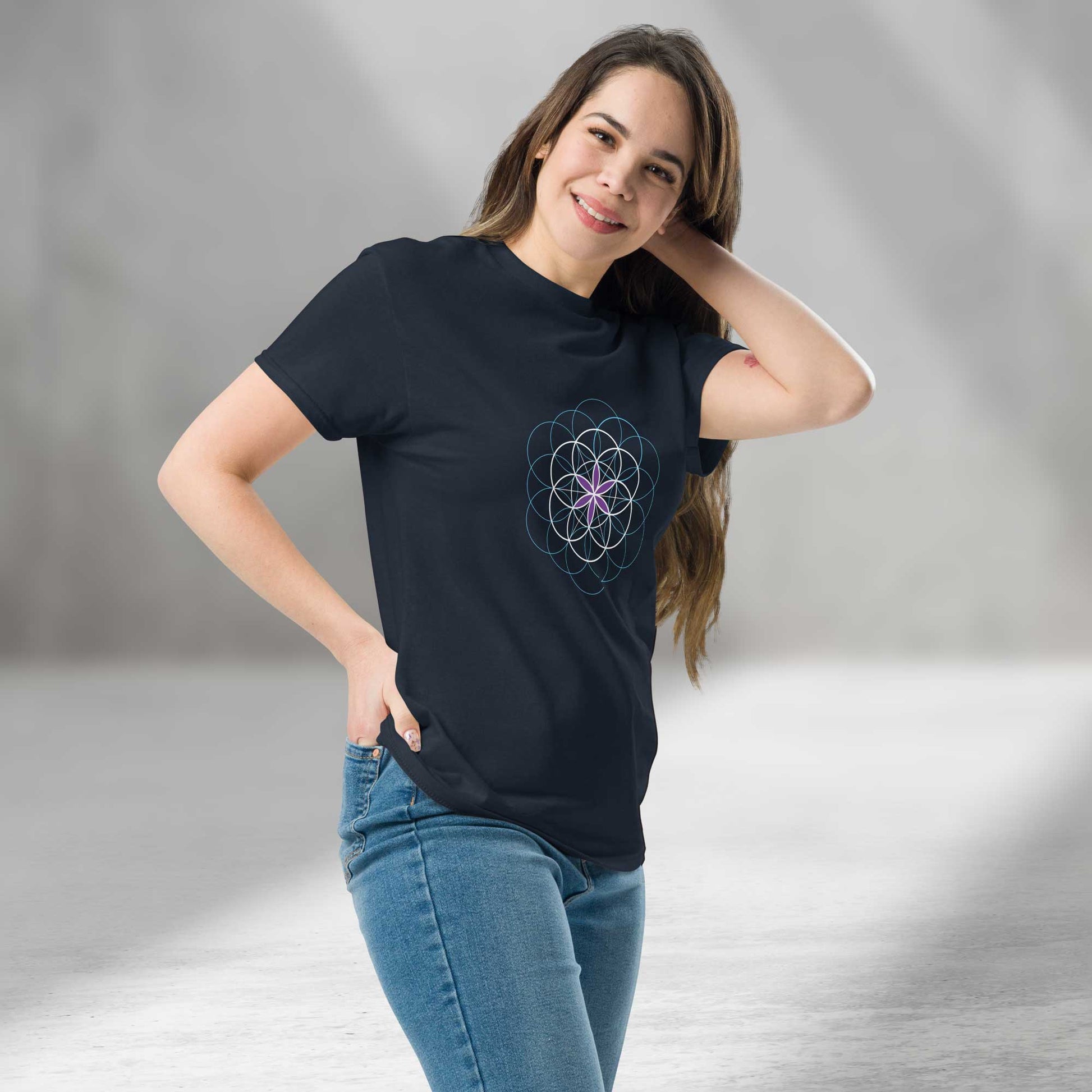 Unisex - T-Shirt "Blume des Lebens", Symbol der heiligen Geometrie - BONANI Design T-Shirt