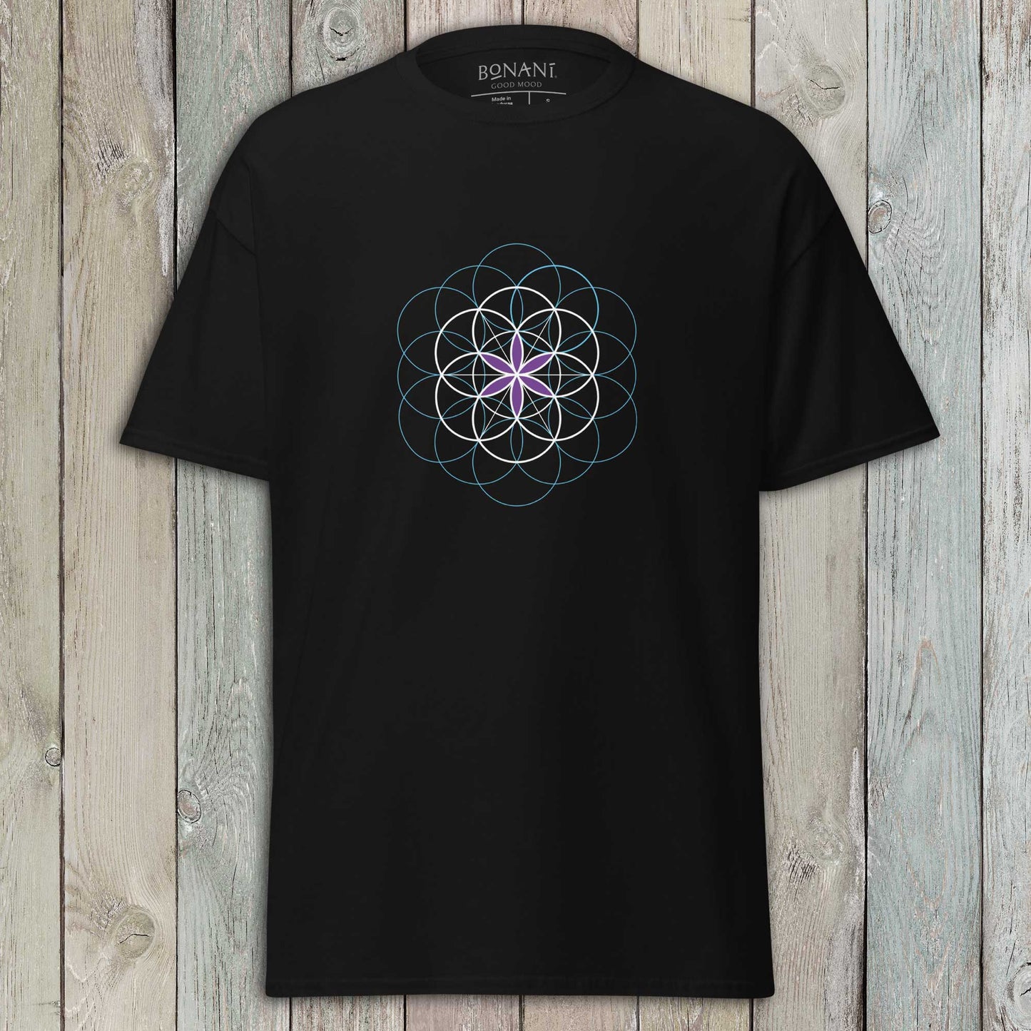 Unisex - T-Shirt "Blume des Lebens", Symbol der heiligen Geometrie - BONANI Design T-Shirt