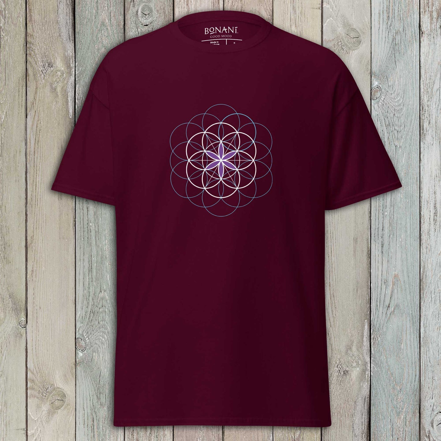 Unisex - T-Shirt "Blume des Lebens", Symbol der heiligen Geometrie - BONANI Design T-Shirt