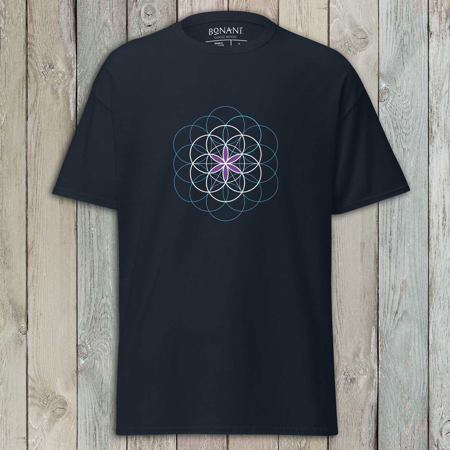 Unisex - T-Shirt "Blume des Lebens", Symbol der heiligen Geometrie - BONANI Design T-Shirt