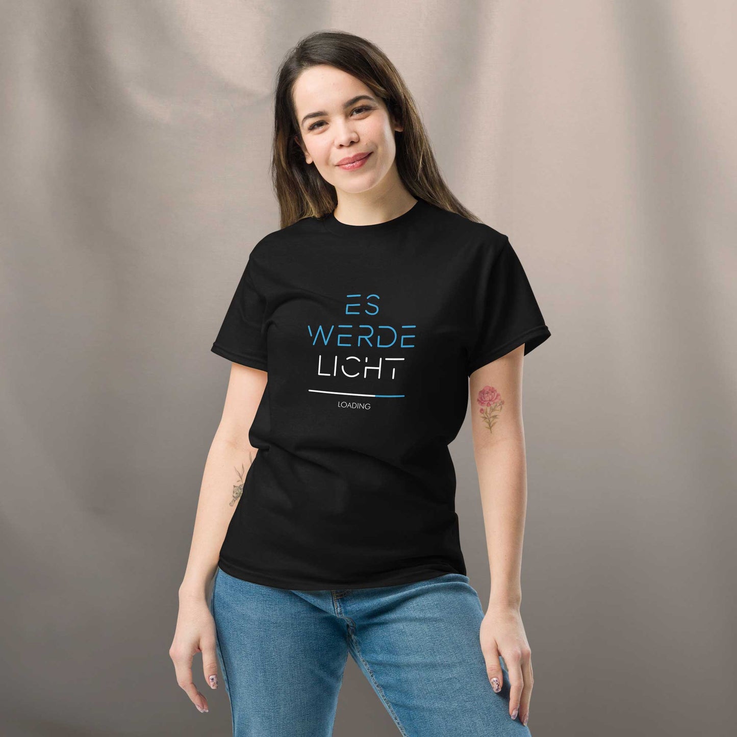 Klassisches Unisex T-Shirt, Minimalistisch, "Es werde Licht" - BONANI Design T-Shirt