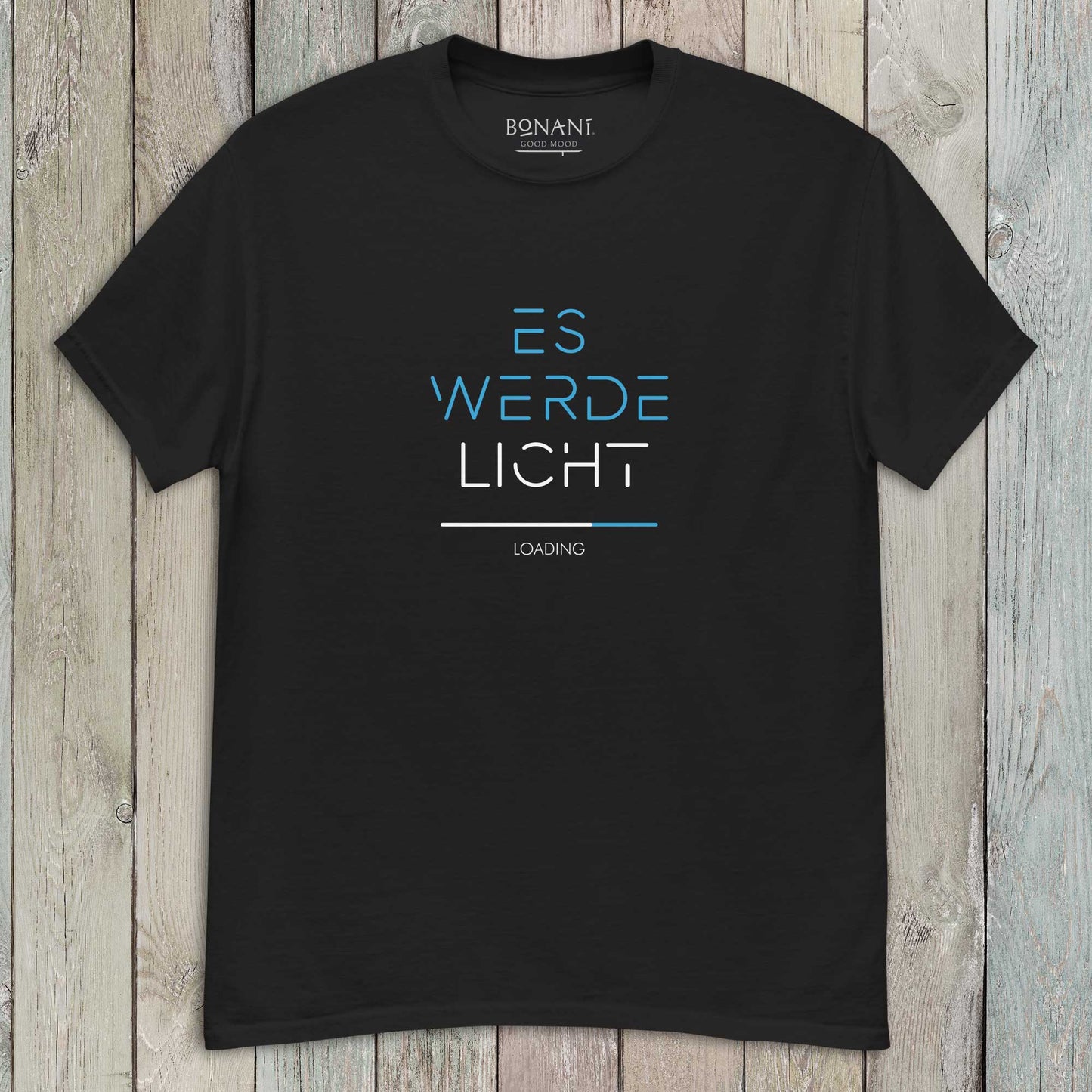 Klassisches Unisex T-Shirt, Minimalistisch, "Es werde Licht" - BONANI Design T-Shirt