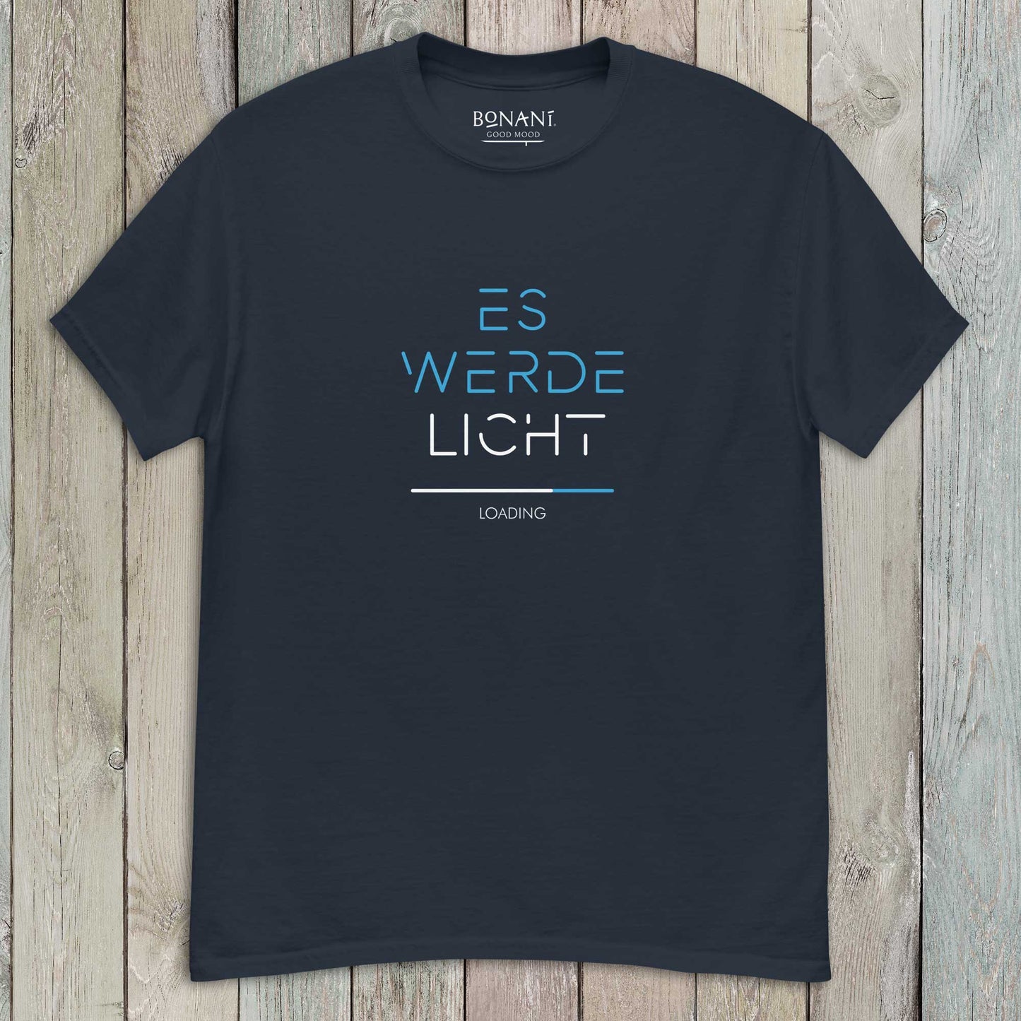 Klassisches Unisex T-Shirt, Minimalistisch, "Es werde Licht" - BONANI Design T-Shirt