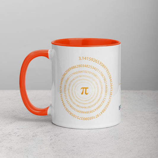 Keramiktasse "Pi" in weiss mit farbiger Innenseite